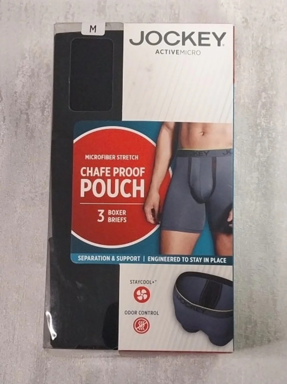Jockey ActiveMicro Boxer Briefs - Black 3-Pack Medium